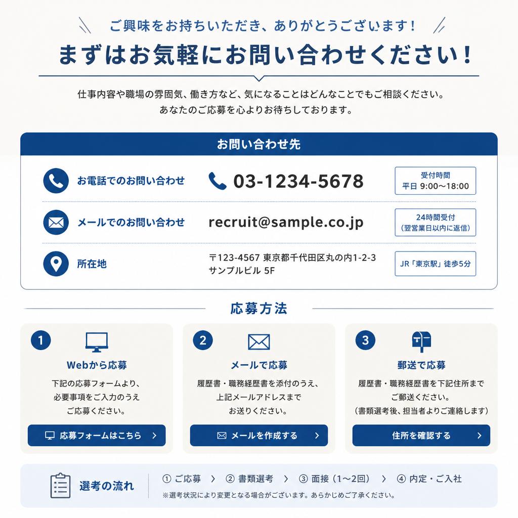 まずはお問い合わせを！