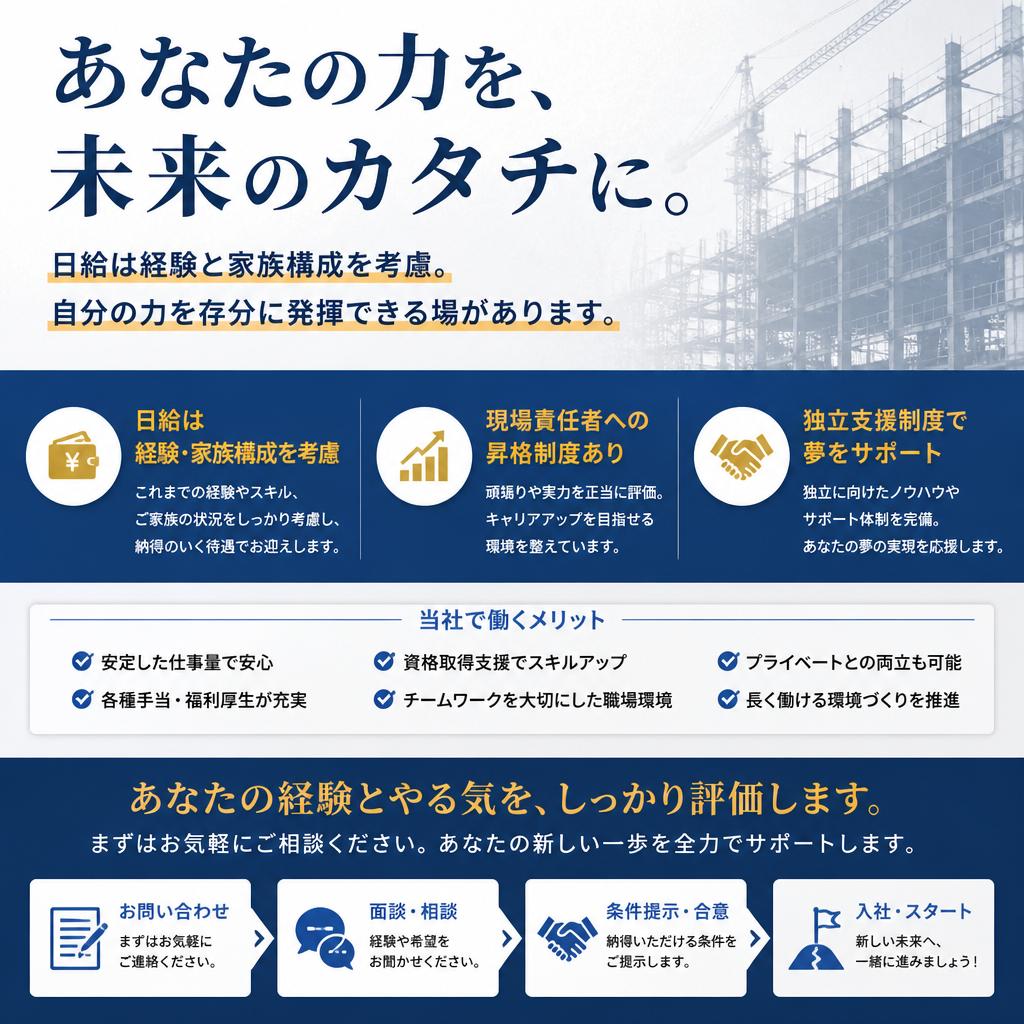 安定収入とキャリアアップのチャンス